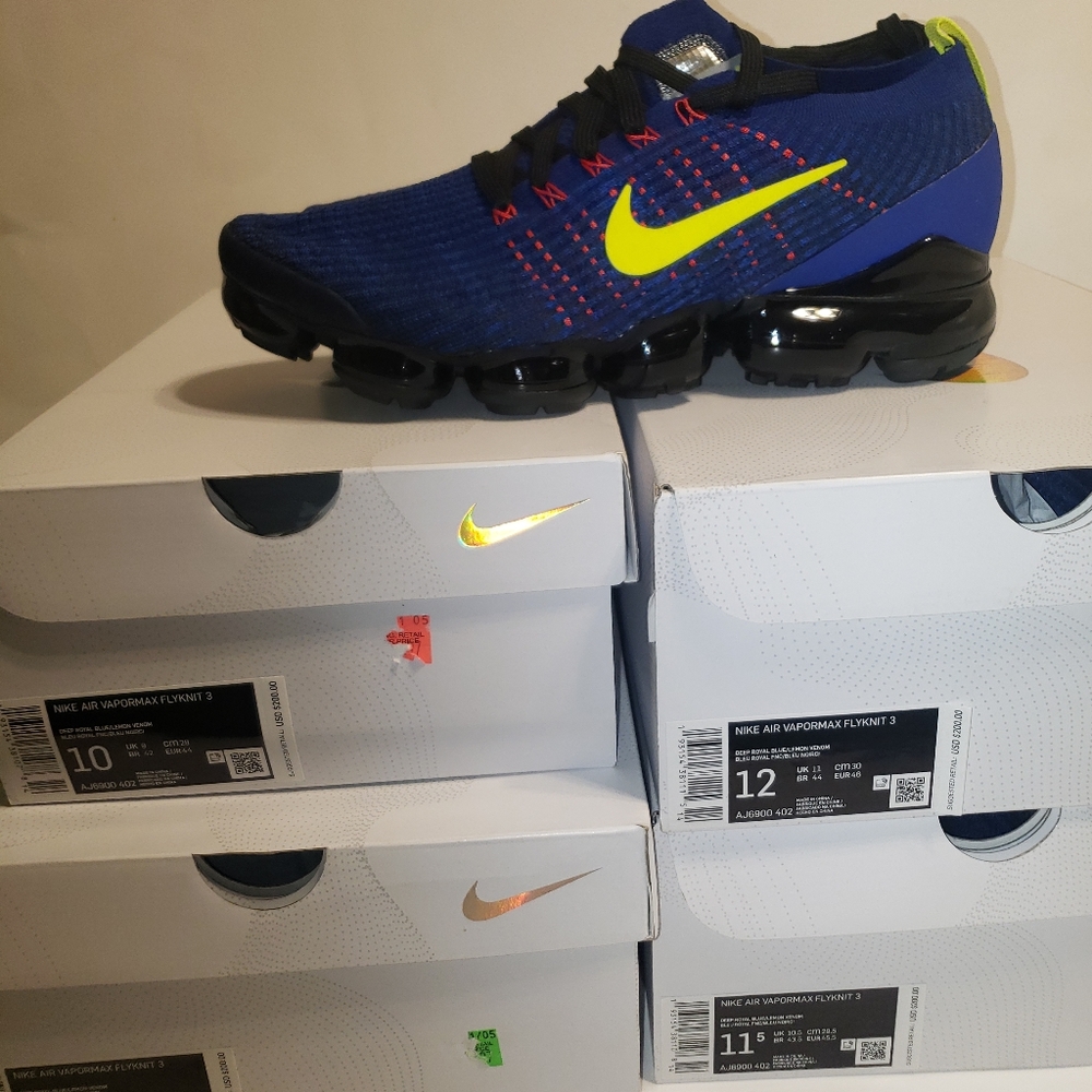 Nike Air VaporMax Flyknit 3 Deep Royal Volt - Picture 11 of 16